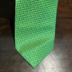 Paul Fredrick Green Chevron Pattern Tie